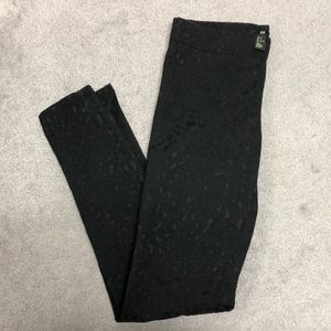 Animal print black skinnies